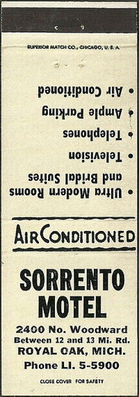 Sorrento Motel - Matchbook (newer photo)